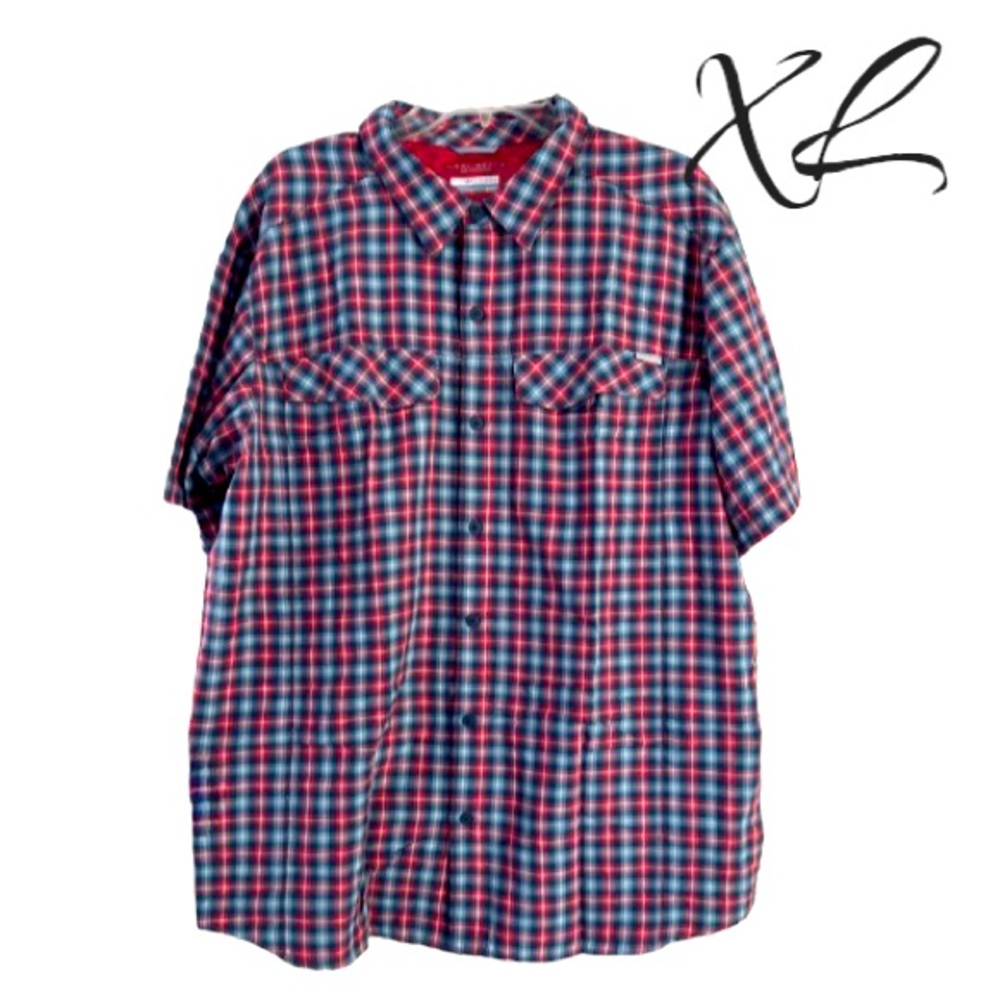 Mens Checked pattern Columbia PFG button up shirt Size XL